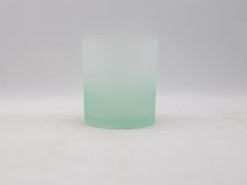 Glass Candle Holder with Customized Frosted or Shiny Spray Color