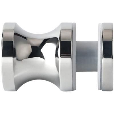 Polished Chrome Solid SUS304 Stainless Steel Bathroom Round Single Sided Shower Glass Door Handle Pull Knob