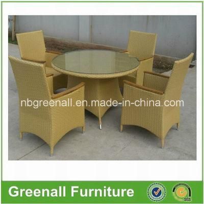 Round Table 4 Seaters Outdoor Wicker Rattan Dining Table Chair Set Furniture