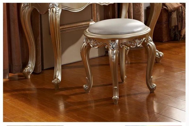 Solid Wood Dressing Table Makeup Mirror Makeup Stool Combination Furniture Set Bedroom Dressing Table European Style Dressing