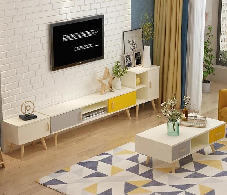 TV Cabinet Coffee Table Combination Set European Modern Minimalist Bedroom Floor Cabinet
