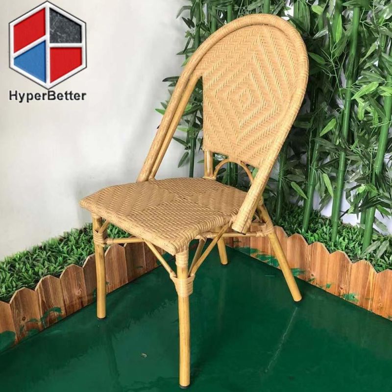 Paris Cafe Patio Chair Green & Beige Rattan