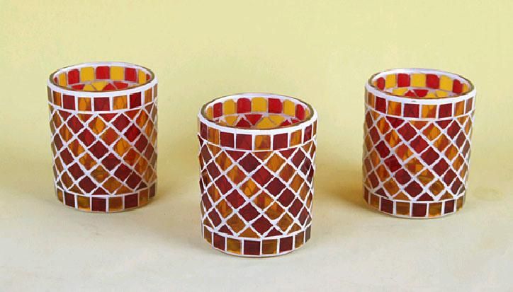 Candle Holders Color Glass Mosaic with Handmade Candle Holders for Wedding Dinner Home