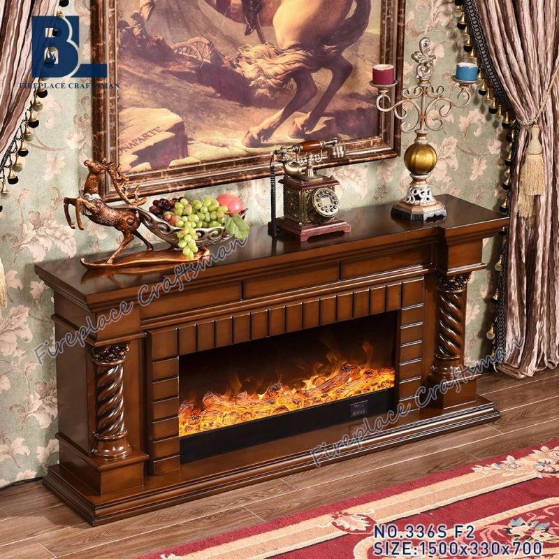 Decoration Furniture Solid Wood+MDF Fireplace with Heating Function 336s
