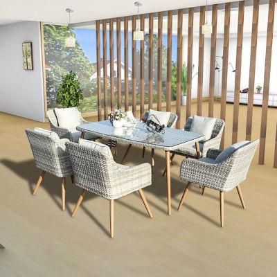 Garden Wicker Furniture Casual Patio Solid Rattan Dining Sets