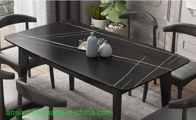 Custom Nordic Marble Cheap Restaurant Furniture Wood Rectangle Dining Table for Sale