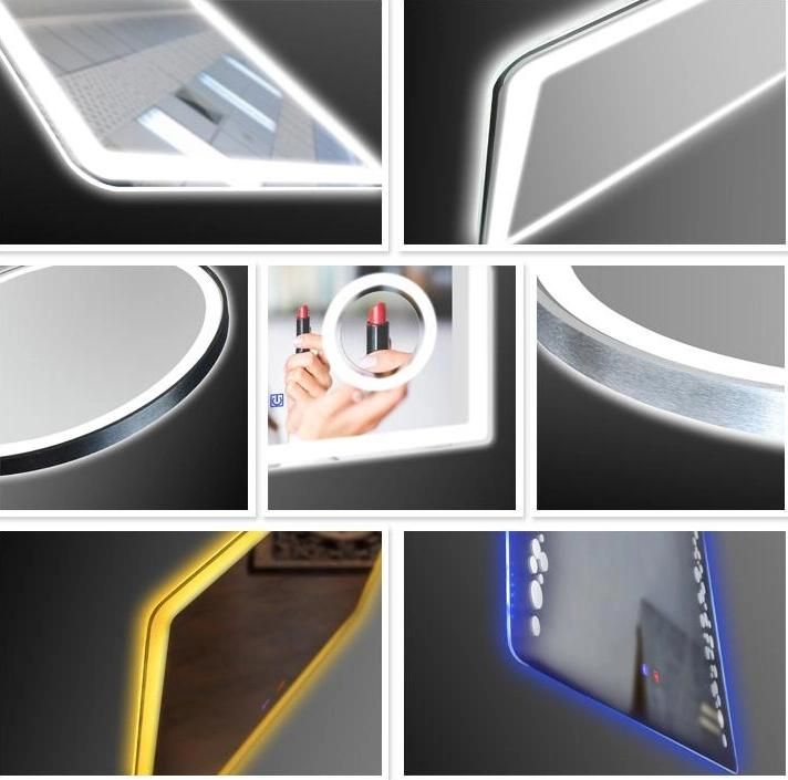 Sairi Hexagon and Square Bathroom LED Vanity Mirror 2021 Gold Smart LED Mirror for Bathroom