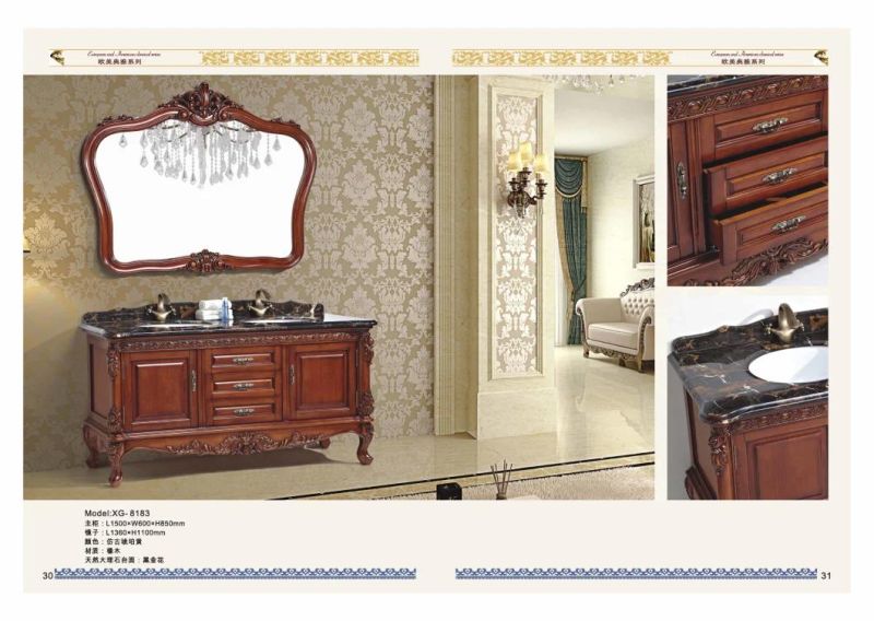 Modern Style Classical Design European Standard Furniture Solid Wood Bathroom Cabinet