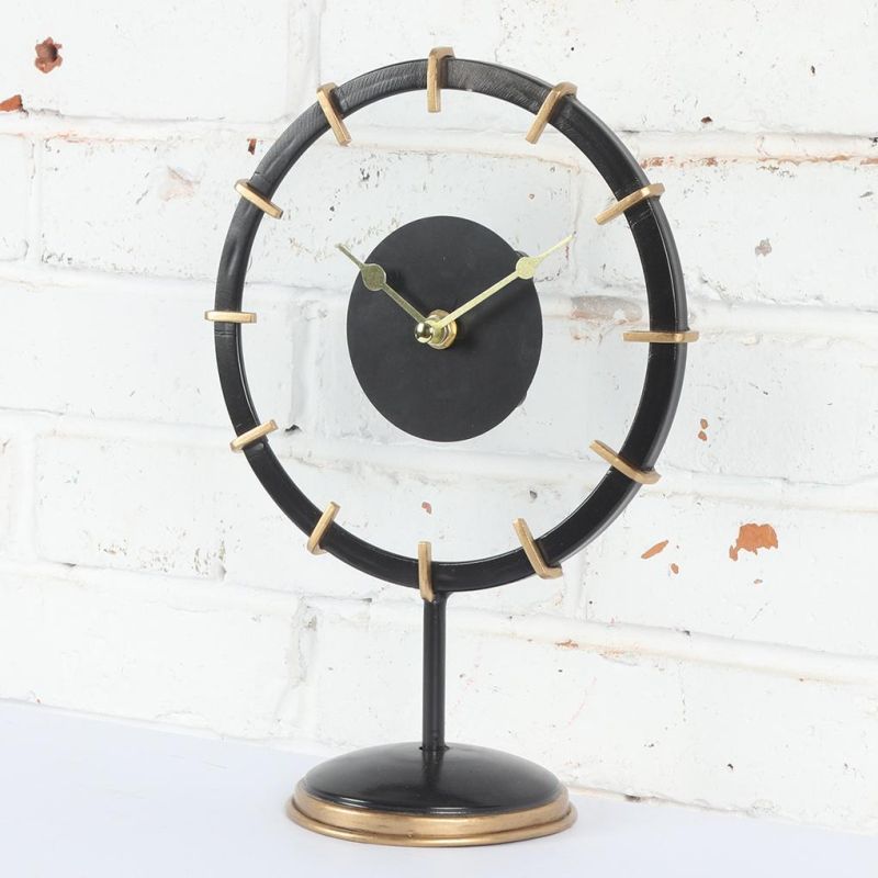 Simple Iron Mantel Clock for Living Room, Promotional Gift Clock, Simple Style Desk Clock