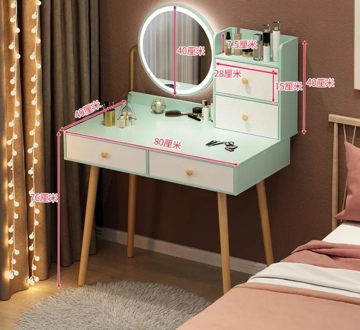 Dressing Table with Lockers, Desk with Mirror