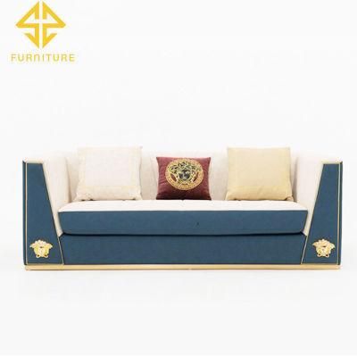 European Italian Style Living Room Furniture Sofa Set Luxury Lobby Sofa Velvet Loveseat Soft Leather Modern Sectional Sofa