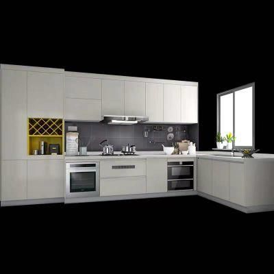 European Wooden 2 Tone High End Modern Modular Custom Furniture UV Storage Cupboard Kitchen Cabinet Design