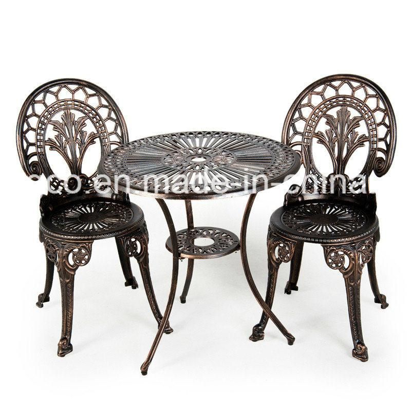 New Patio Furniture Modern Design Cast Aluminum Bistro Set in Antique Copper