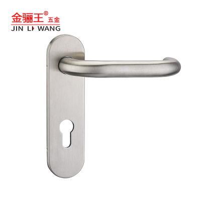 China Manufacturer European Market Door Hardware Ss201 SS304 Stainless Steel Hollow Tube Lever Plate Handles Steel Door Handle OEM ODM