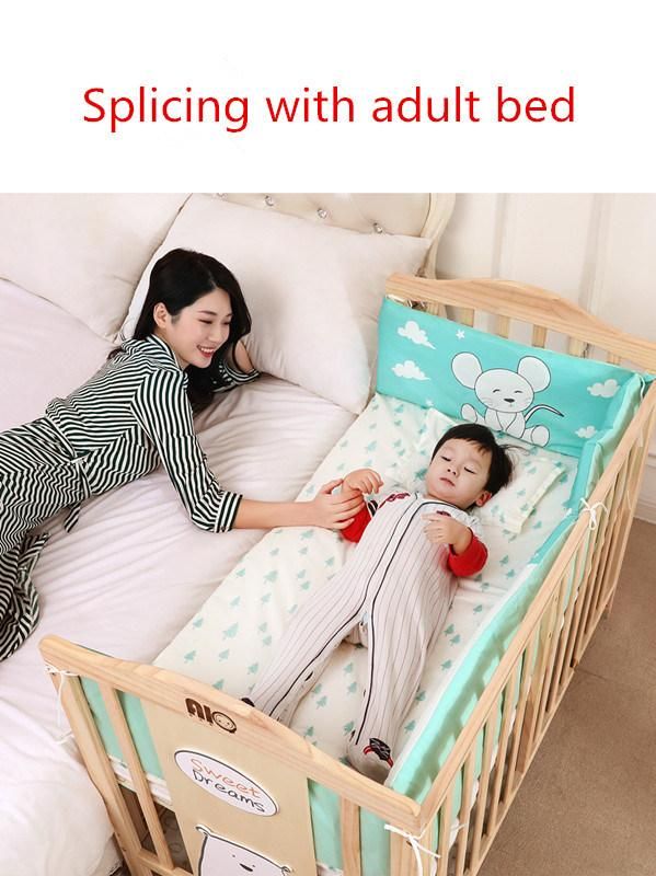 Baby Royal Bed Crib Wood Kids Furniture Pictures Baby Cots Hand Actuated Newborn Baby Cradle Swing Crib