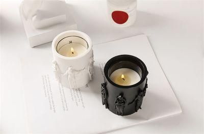 Sculpture Aromatherapy Candle Essential Oil with Hand Gift Gypsum Cup Smokeless Fragrance Candle Ornament Soybean Wax
