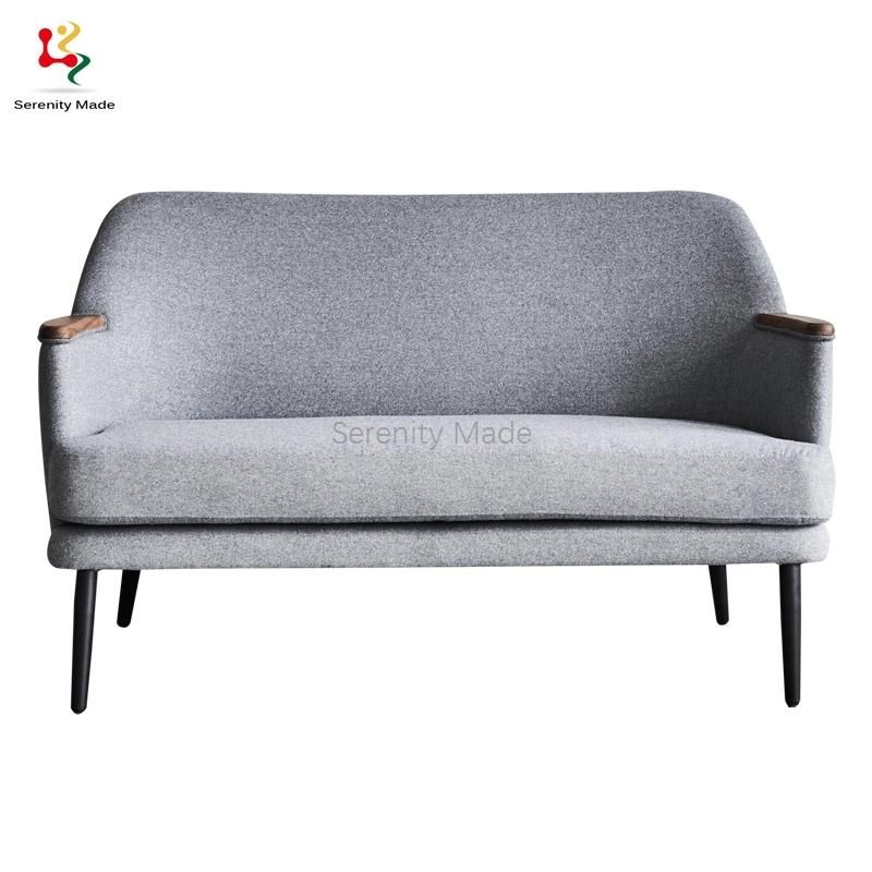 European Style 2 Seater Leisure Living Room Sofa with Wood Legs