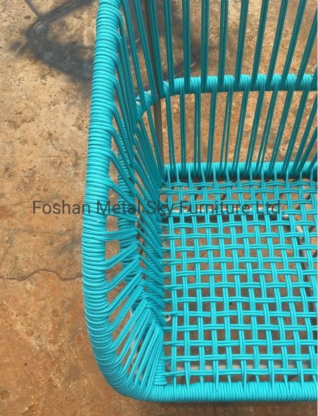 Outdoor Wicker Rope Metal Courtyard Garden Hotel Restaurant Rattan Chair