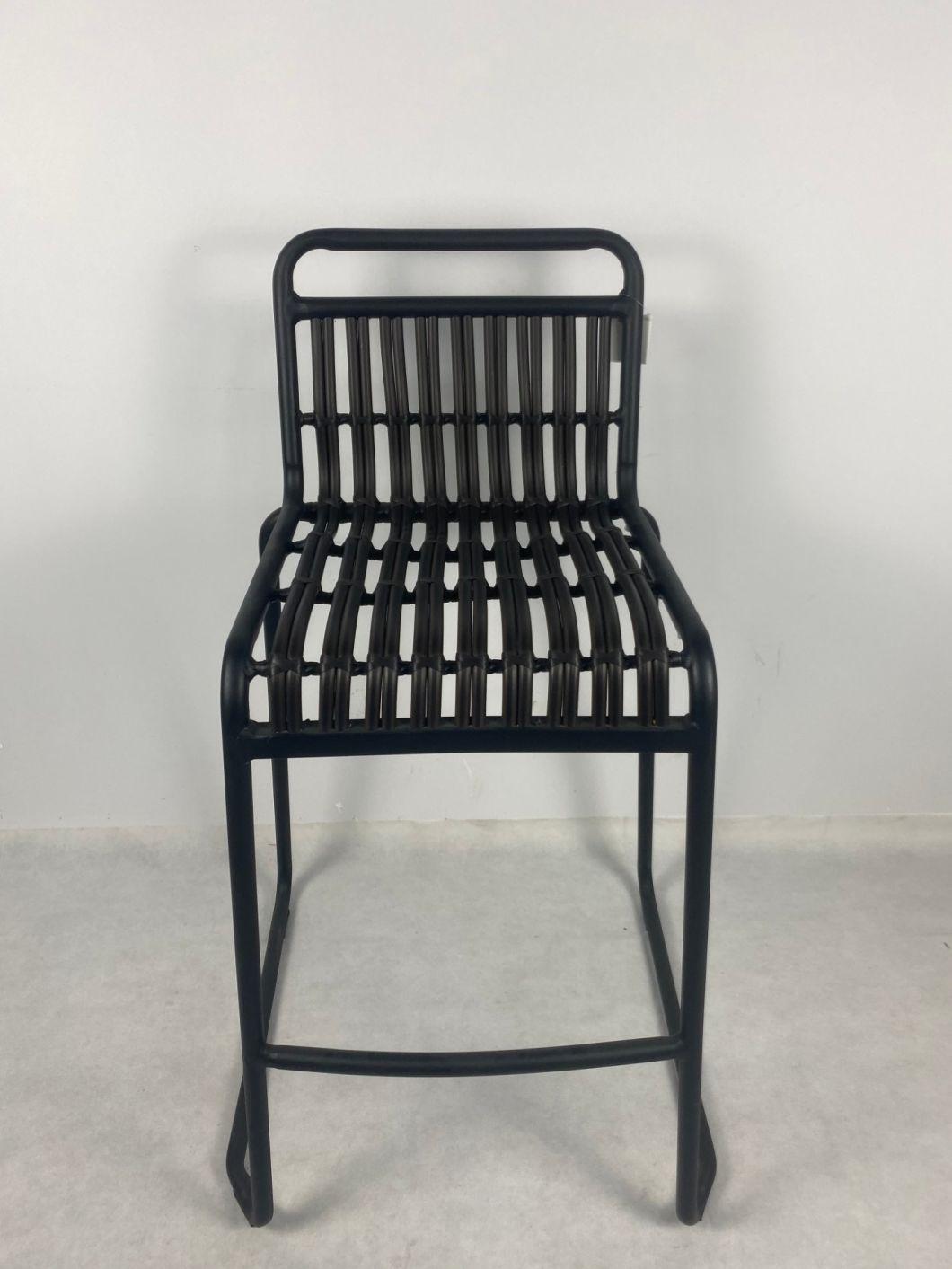 Simplish Look Aluminum Wicker Weaving Bistro Chair Furniture