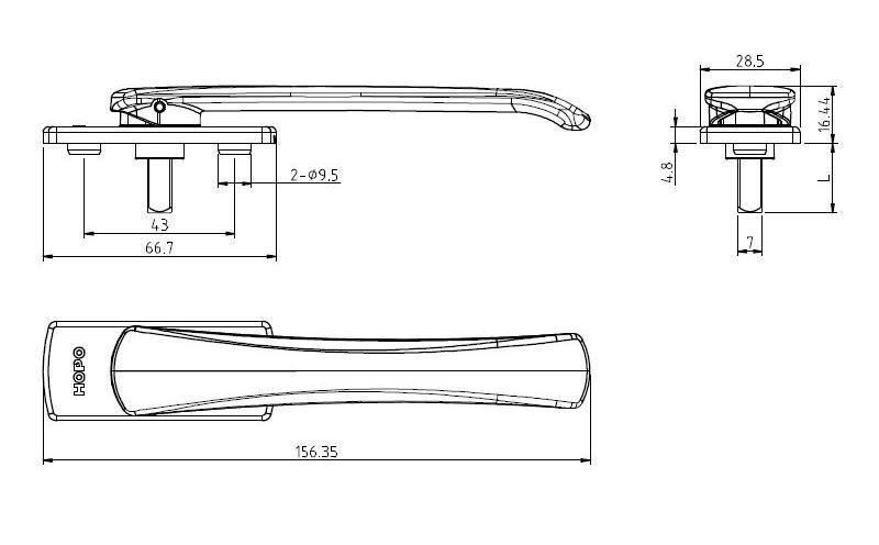 Hopo Ultimate Experience Flat Handle for Casement Window& Folding Door