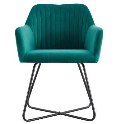 European Luxury Upholstered Restaurant Dining Metal Foot Tufted Cheap Velvet Fabric Dining Chair