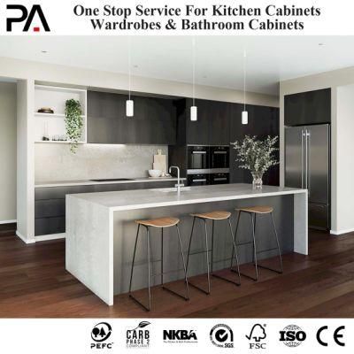 PA High Quality Light Grey Matt European Cabinets Modern Kitchen Furniture