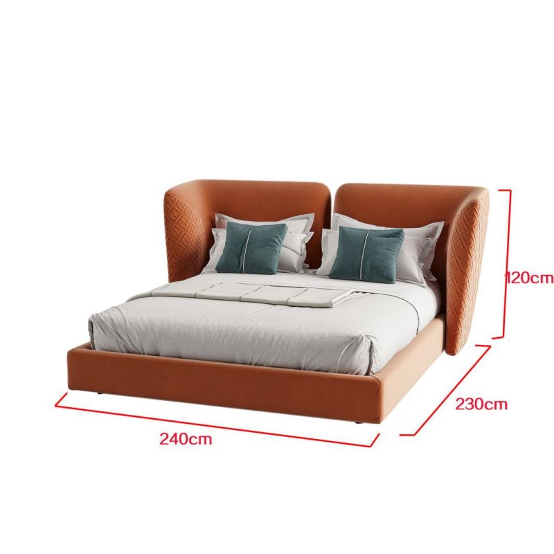 OEM ODM Luxury Style Hotel Apartment Bedroom Furniture Modern Fabric Queen Size Wood Frame Bed