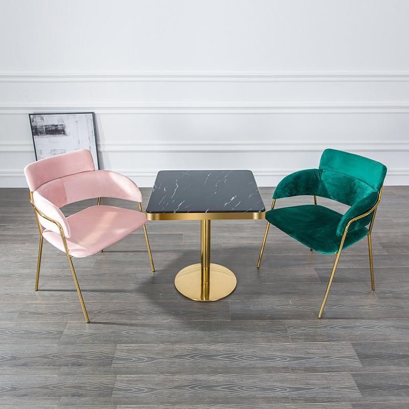 European Design Dining Room Furniture Ergonomic Blue Velvet Dining Chair