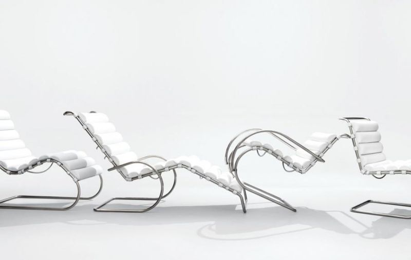 Leather Chaise Lounge by Mies Van Der Rohn Mr Lounge