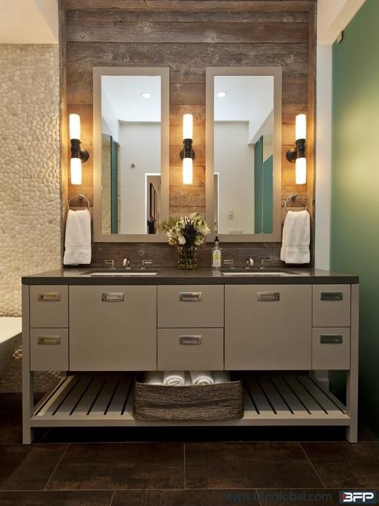 European Style Quartz Countertop with Handle Bathroom Double Vanities