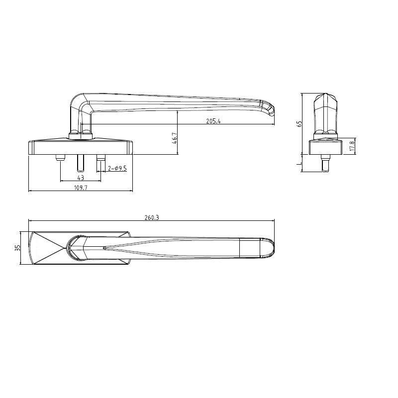 Hopo High Quality Stainless Steel Handle Without Logo for Sliding Door