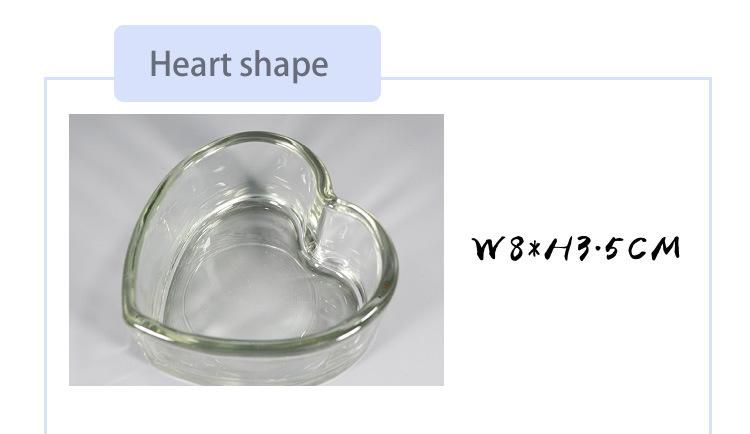 Heart-Shaped Design Transparent Glass Candle Cup Candle Holder