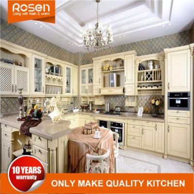 European Classic Style Customized Cheey Panel Solid Wood Kitchen Cabinet