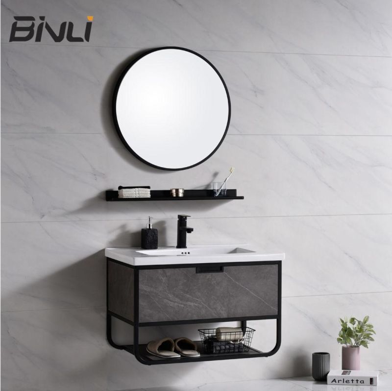 New European Design Wooden Furniture Set Washing Basin Modern Bathroom Vanity with Mirror Shelf