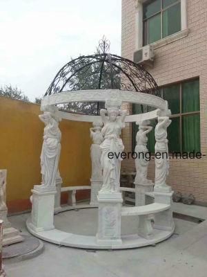 Religious Decoration Stone White Marble Pavilion with Roof Used for Church Ornament