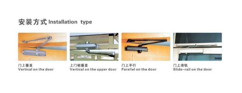 Adjustable Aluminium with Back Check Function Door Closer for Fire-Proof Door