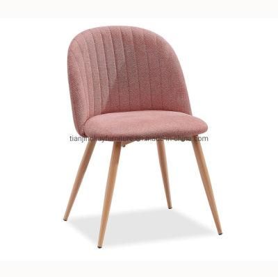 New Design Wholesale Modern Home Furniture Living Room European Wood Legs Dining Chair with Optional Colors Fabric Chair