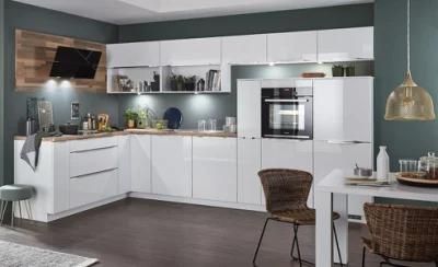 Floor-to-Ceiling White with Black Series Handleless Sleek Home Furniture Kitchen Cabinets