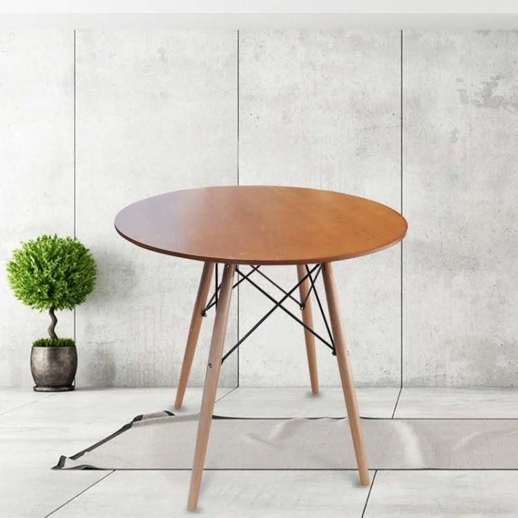 China Supplier European Style Modern Cafe Furniture Nordic Side Tables Dining Room Set with Chairs Restaurant Coffee Table Solid Wood MDF Round Dining Table