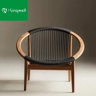 Distinctive Design Rope Furniture Outdoor Garden Take Wood Frame Chair Used on Cafe and Hotel