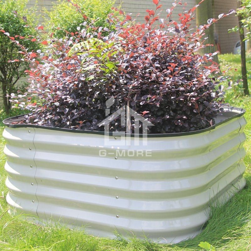 Outdoor Use Galvanized Steel Oval Raised Garden Beds for Vegetables Flowers Herbs Growing Raised Garden Beds