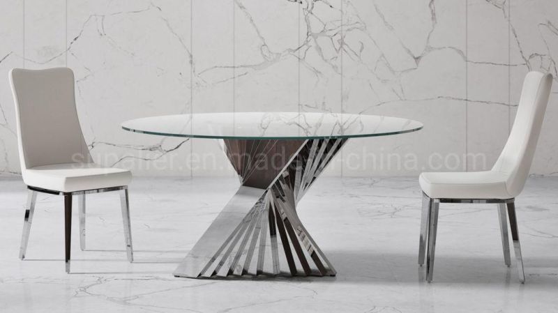 Latest Designs Home Glass Dining Furniture Modern Unique Dining Table