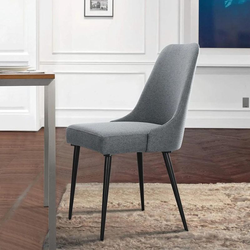 Modern Hotel Luxury Dining Room Chair Set for Furniture Metal Stainless Steel Gray Velvet Tufted Fabric Restaurant Dining Chair