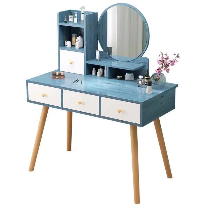 Dressing Table with Lockers, Desk with Mirror