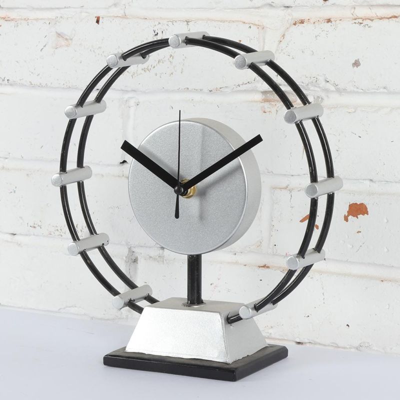 Creativity Promotional Gift Desk Clock for Home Decor, Metal Simple Style Table Clock