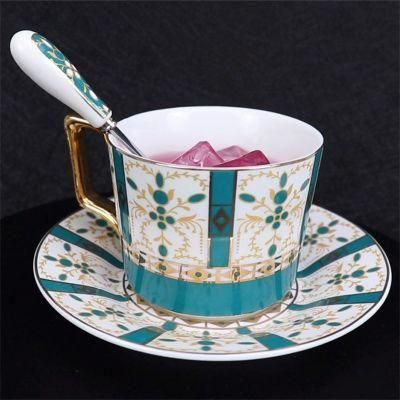 Dazzle Gold Ceramic Coffee Cup Plate European British Coffee Cup Afternoon Tea Cup Tea Cup with Saucer Spoon