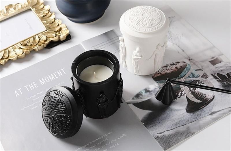 Sculpture Aromatherapy Candle Essential Oil with Hand Gift Gypsum Cup Smokeless Fragrance Candle Ornament Soybean Wax