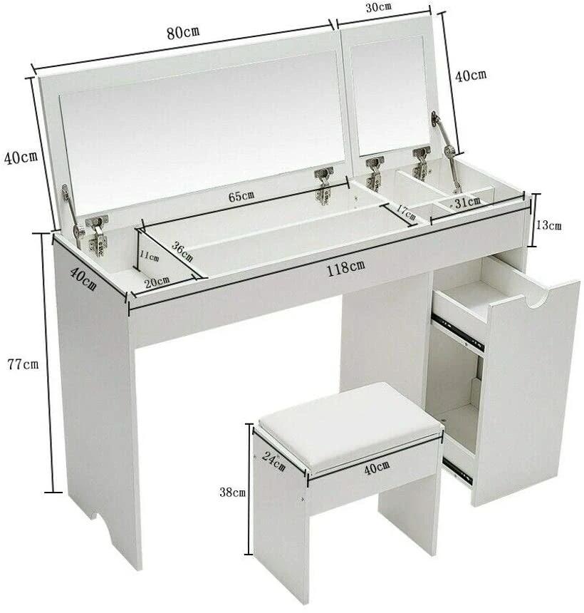 Vanity Makeup Mirror Dressing Table with Mirror Modern European Make up Dressing Table Bedroom Sets