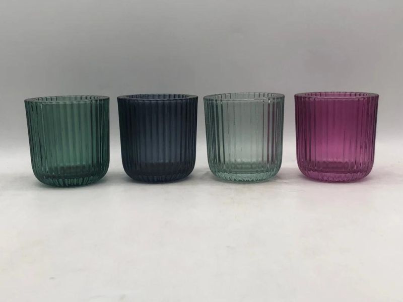 Colorful Glass Candle Holder with Customized Spray Color