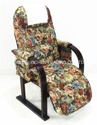 European Style Flower Fabric Lounge Recliner Garden Stretching Arm Chair